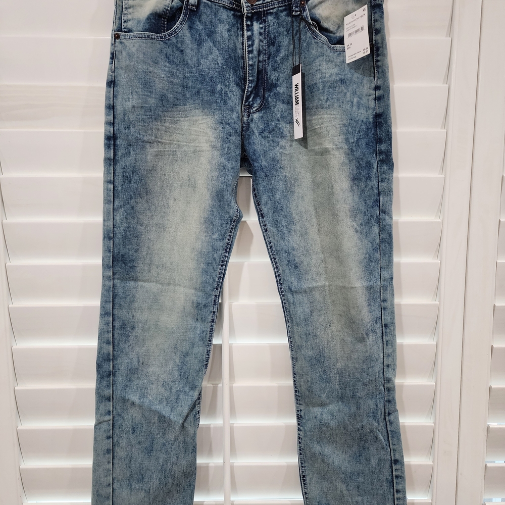 9NWT William Rast Manhattan Slim Jeans Light Wash 34x30